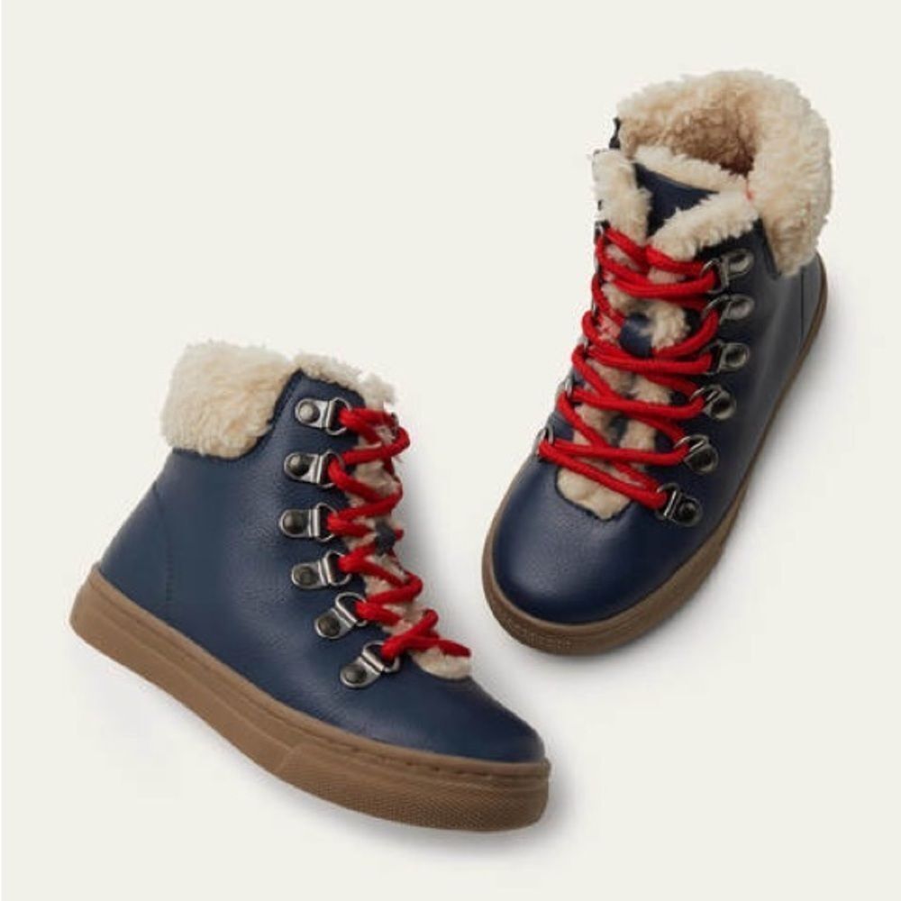 Mini Boden Cozy leather lace up boots